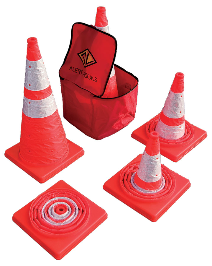 28" Popup Flashing Cones